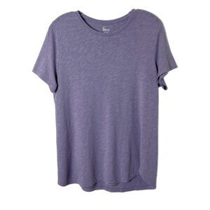 Felina Womens Slub Jersey T-Shirt XL Purple Short Sleeve Round Neck Cotton Blend